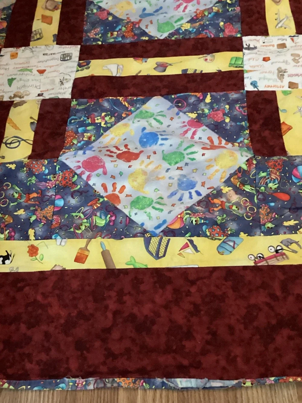Twin size handmade Multicolor Patchwork Quilted child’s Bedspread